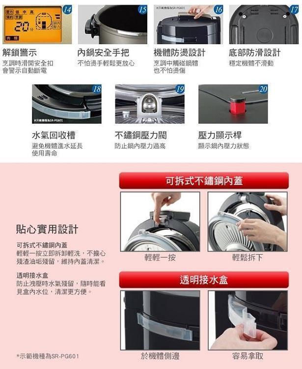 Panasonic國際微電腦壓力鍋-SR-PG501『11/11~16限時折扣』