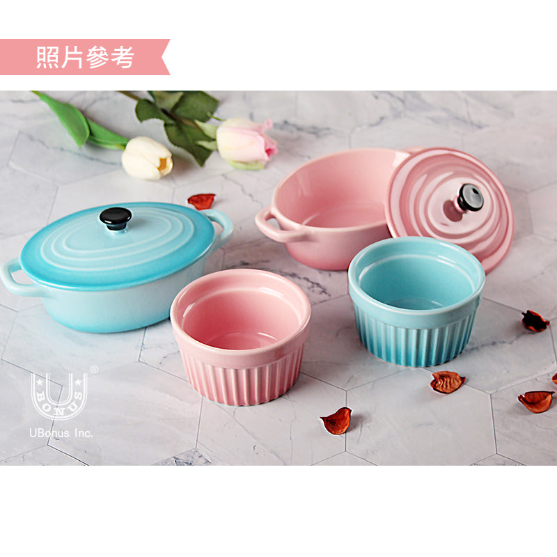 韓國NEOFLAM甜美鑄瓷布丁杯-粉藍
