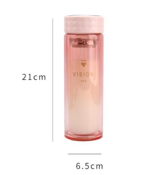 雙層隔熱玻璃水瓶350mL