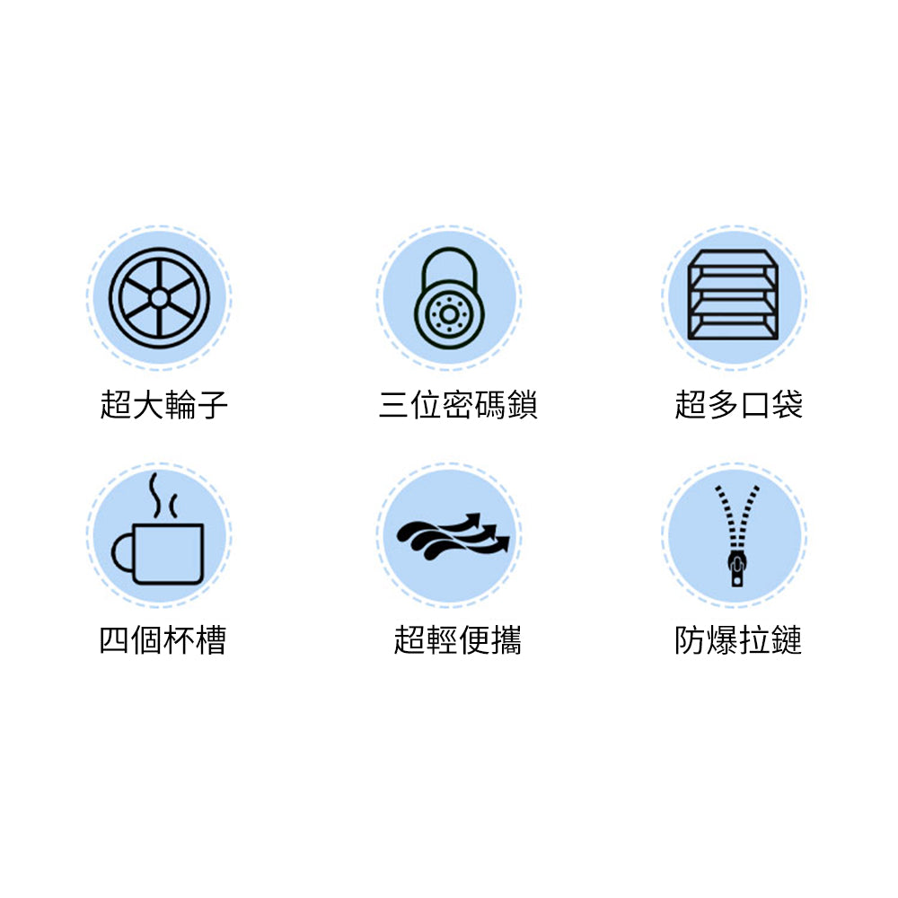 大輪子野餐行李箱-紫色