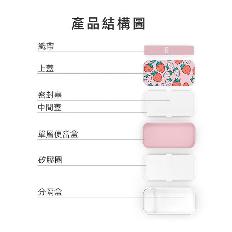 法國【MONBENTO】MB原創長方形雙層便當盒-芝芝莓莓