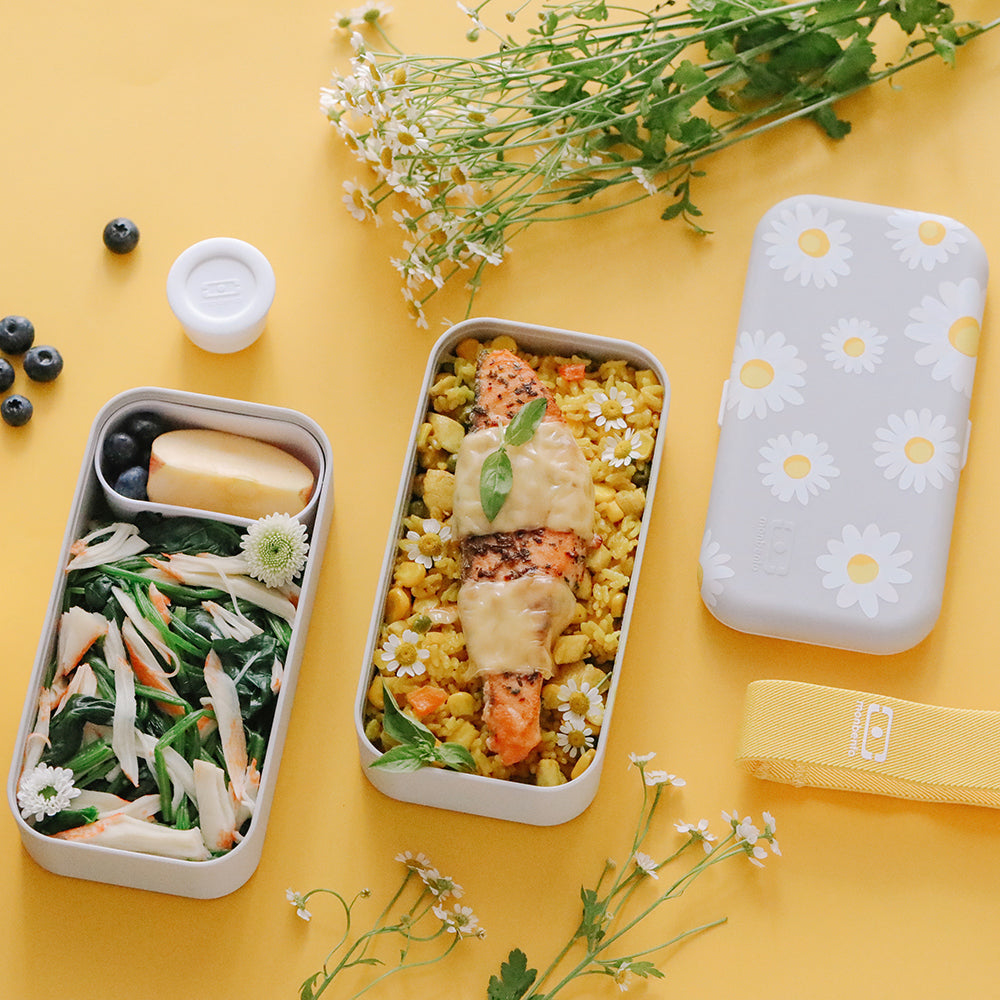 法國【MONBENTO】MB原創長方形雙層便當盒-小雛菊