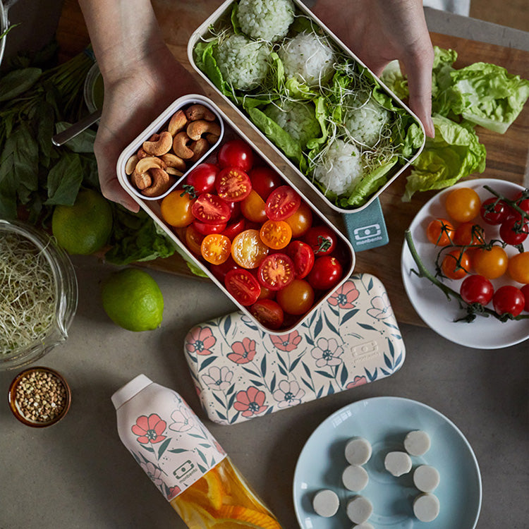法國【MONBENTO】MB原創長方形雙層便當盒-花間淺意