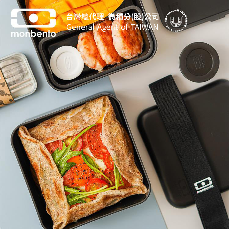 法國【MONBENTO】MB原創方形雙層便當盒-黑色