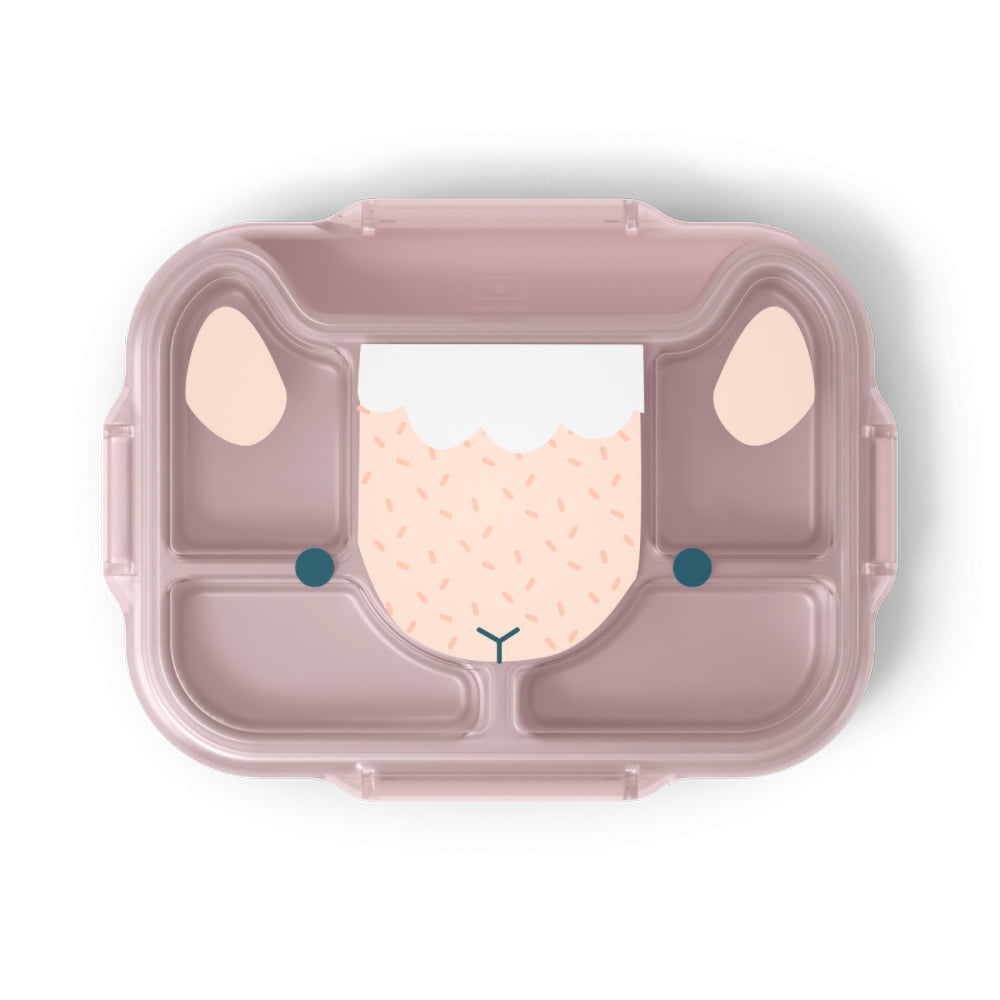 法國【MONBENTO】MB兒童分隔托盤餐盒-蜜桃粉羊駝