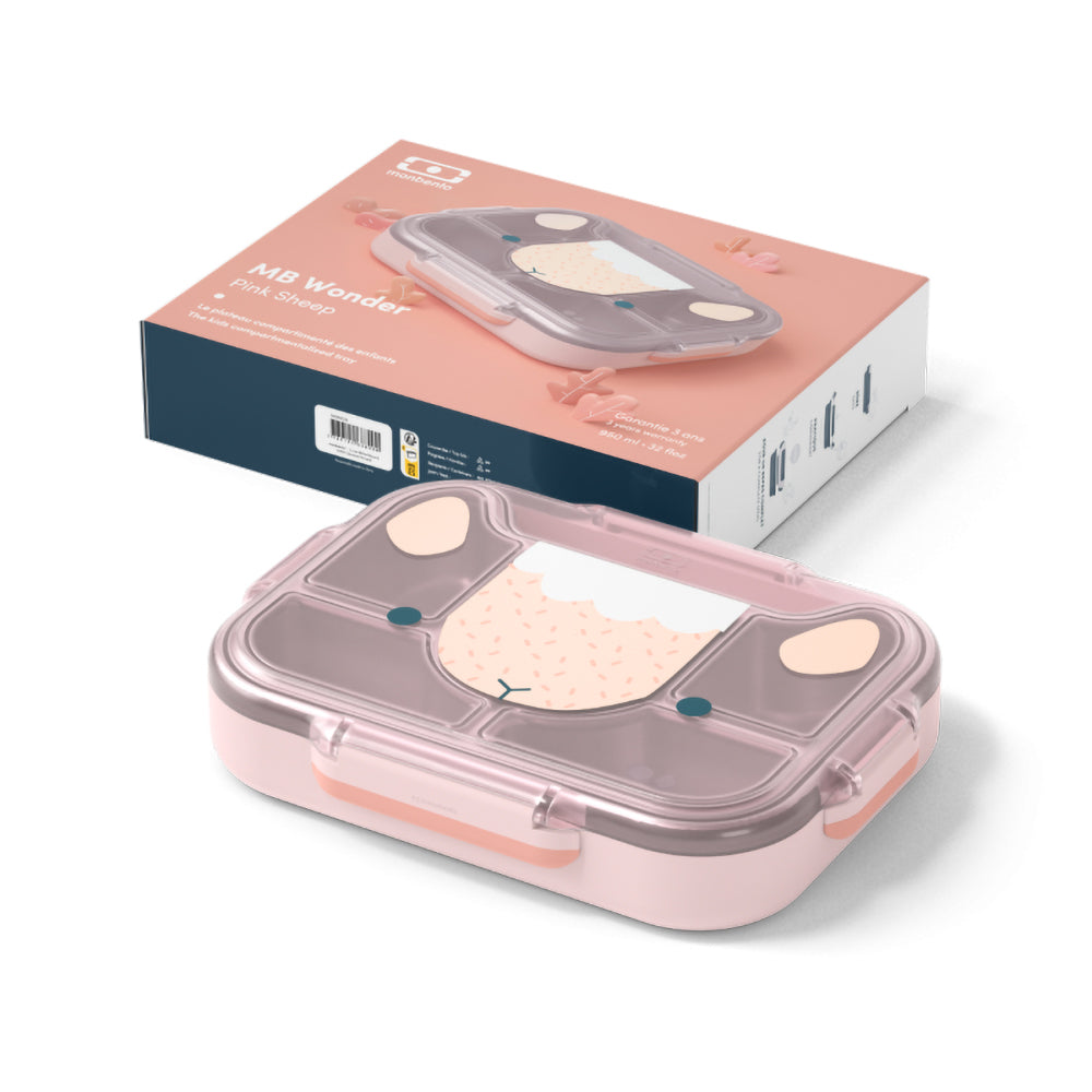 法國【MONBENTO】MB兒童分隔托盤餐盒-蜜桃粉羊駝