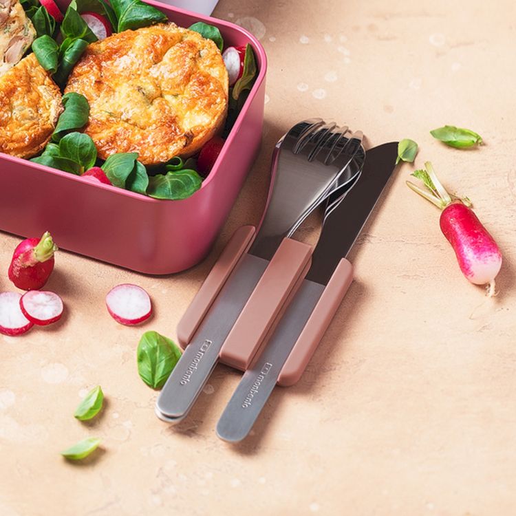 法國【MONBENTO】MB便攜刀叉勺餐具盒-玫瑰粉