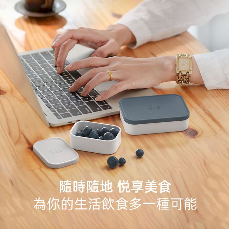 法國【MONBENTO】MB可加熱分隔盒4入組(S+L+ 2XM)-沉穩灰