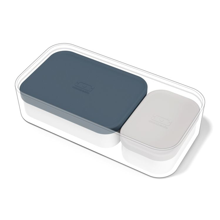 法國【MONBENTO】MB可加熱分隔盒4入組(S+L+ 2XM)-沉穩灰