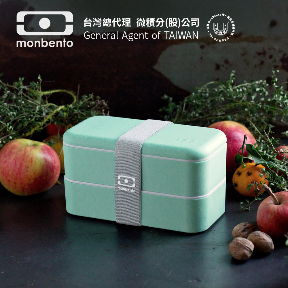 法國【MONBENTO】MB原創長方形雙層便當盒-馬卡龍綠(無分隔盒)