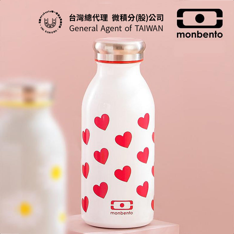 法國【MONBENTO】MB不鏽鋼真空保溫牛奶瓶-白色戀歌