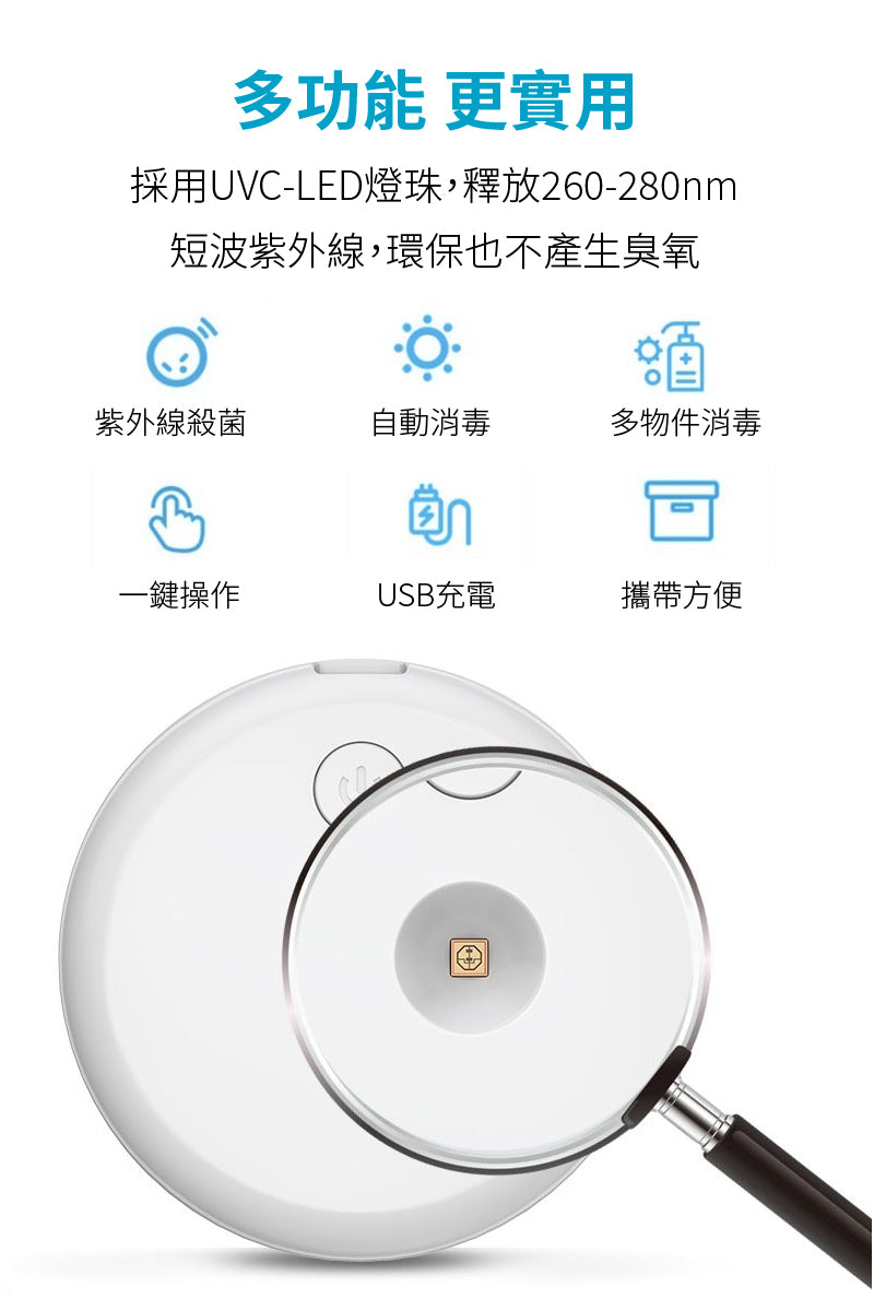 【丹麥CARDIE】USB智能感應紫外線殺菌燈/消毒燈