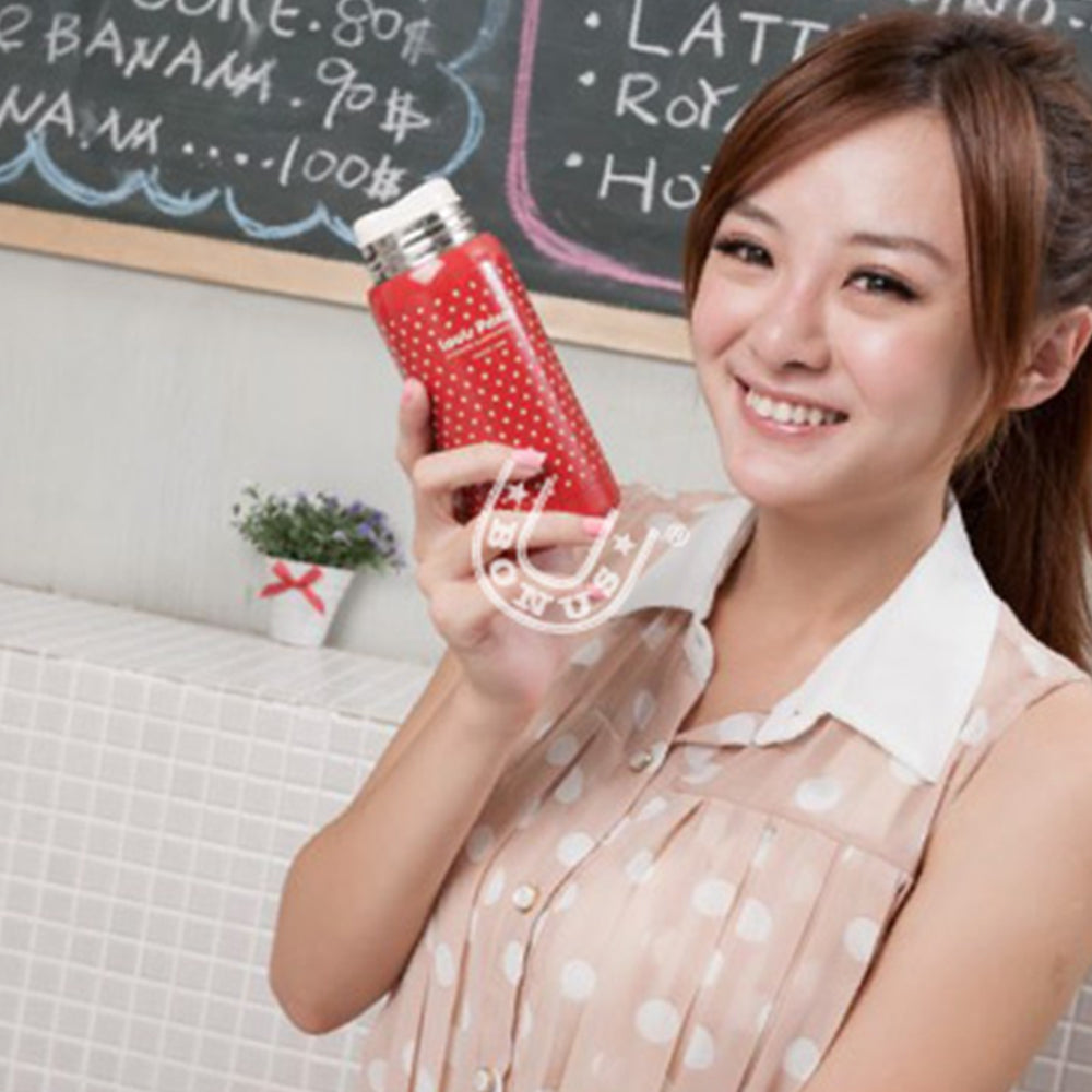 【路易王子】真空恬點杯(白底紅點)小巧便攜，保溫效能佳
