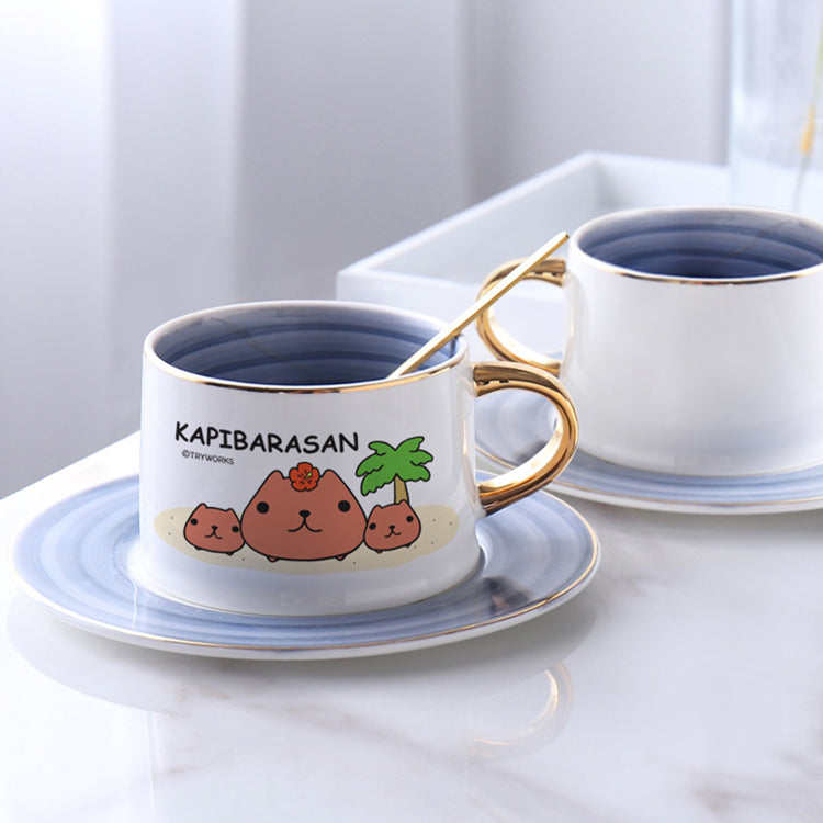 日本【水豚君KAPIBARASAN】漸變咖啡杯盤組(夏威夷)