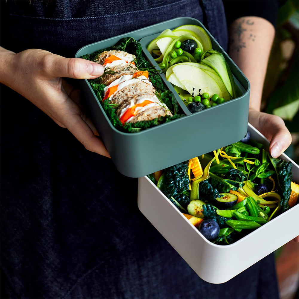 法國【MONBENTO】MB原創方形雙層便當盒－叢林綠