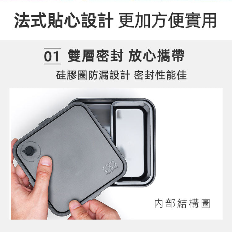 法國【MONBENTO】MB原創方形雙層便當盒－小雛菊