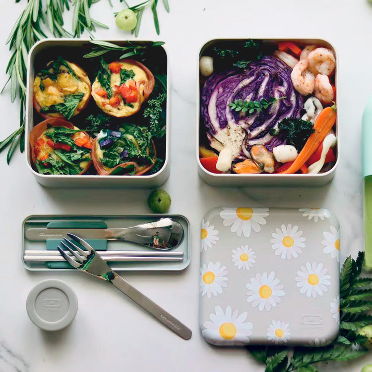 法國【MONBENTO】MB原創方形雙層便當盒－小雛菊