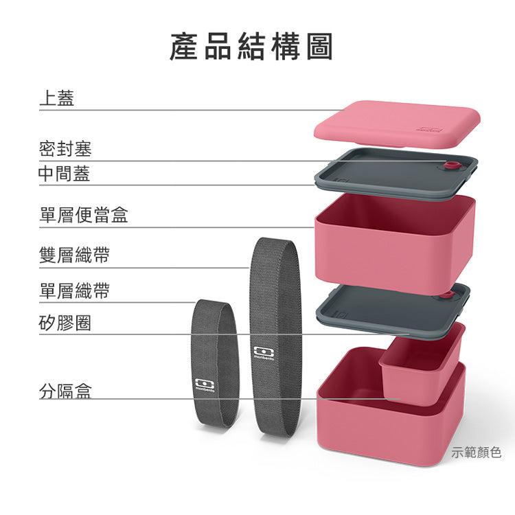 法國【MONBENTO】MB原創方形雙層便當盒－小雛菊