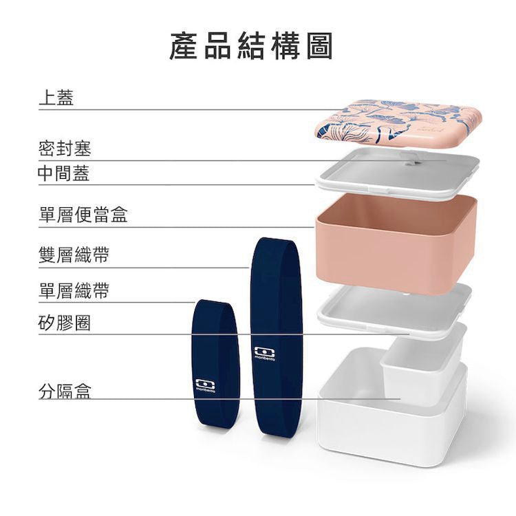 法國【MONBENTO】MB原創方形雙層便當盒－杏花春雨