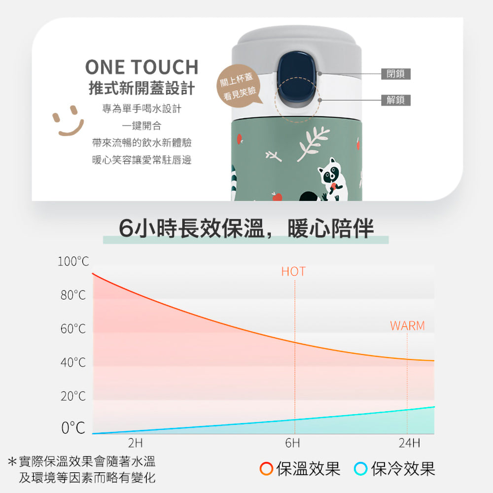 法國【MONBENTO】MB超輕保溫彈彈杯-淘氣浣熊