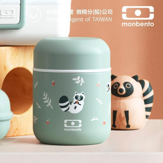 法國【MONBENTO】MB不鏽鋼真空膠囊悶燒杯－淘氣浣熊