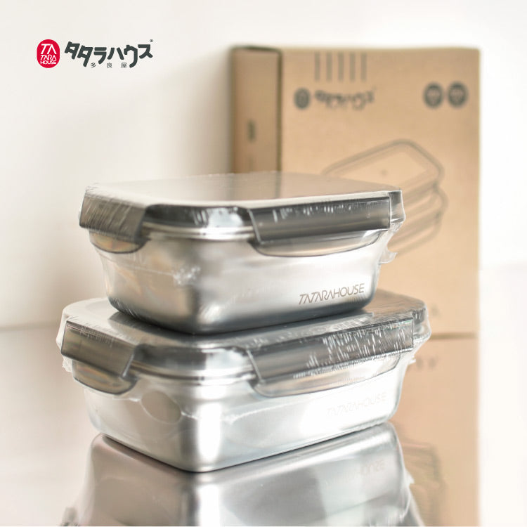 TATARA HOUSE® 304不鏽鋼保鮮盒2入組350ml＋500ml
