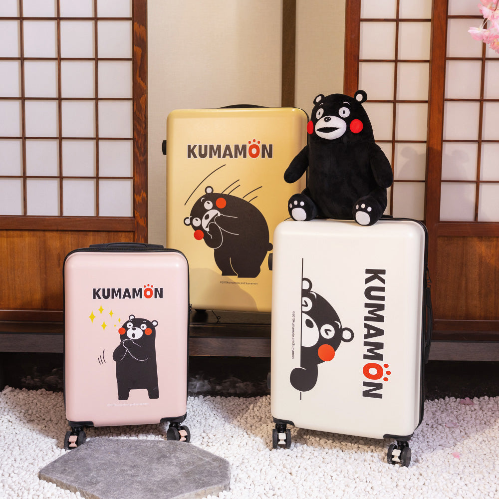 日本官方授權【KUMAMON熊本熊】避震靜音行李箱20+24+28吋三件組(三色)