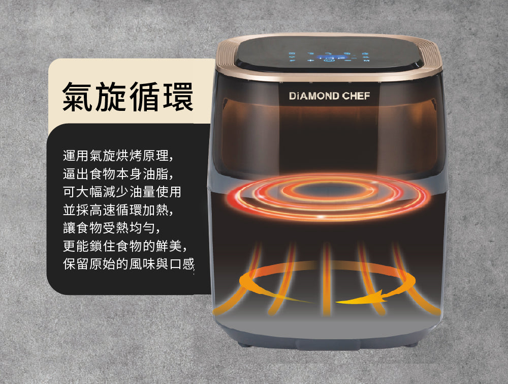 DIAMOND CHEF 智能觸控可透視氣炸鍋