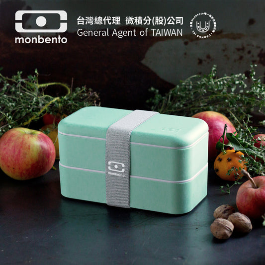 法國【MONBENTO】MB原創長方形雙層便當盒－馬卡龍綠